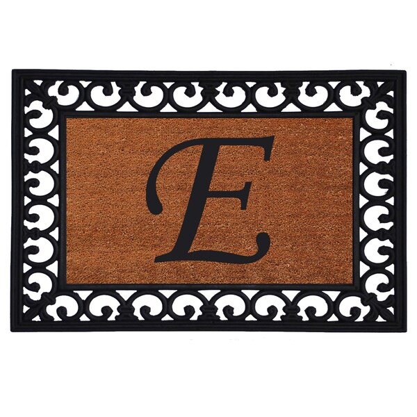 Calloway Mills Monogram Insert Door Mat, Rubber, Black, Natural, 19 in W x 25 in L 180041925E - main